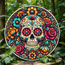 Day of the Dead Sugar Skull Wooden